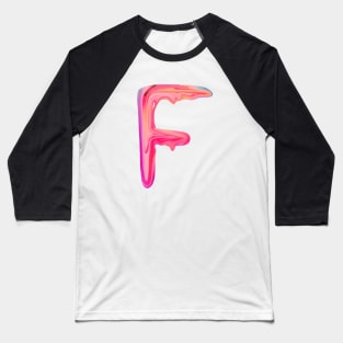 Letter F In Vibrant Watercolor Baseball T-Shirt